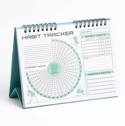 Hippie Toobi Habit Tracker Calendar for Goal Tracking Assorted Desk Calendar 12 Months Healthy Habit Building 12 Pages