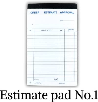 NEELGAGAN Estimate Pad No.1 (10.0 cm x 16.5 cm) P-10 Regular Writing Pad Single Rule 160 Pages