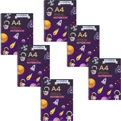 UNIQPAL SET OF 6 A4 Notebook RULED 200 Pages