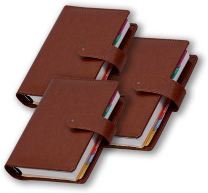 COI Brown Dated Faux Leather Diary 2023 for Office Boys And Girls Pocket-size Diary Ruled 365 Pages