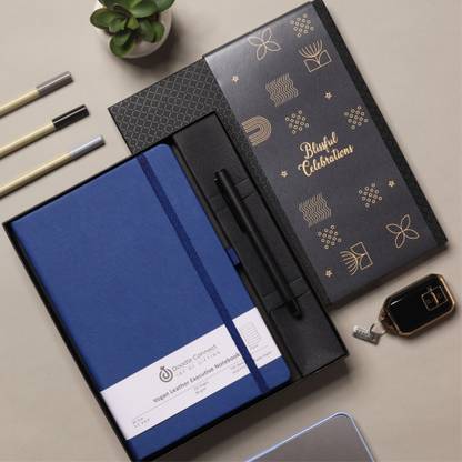 Doodle Undated Executive Gift Set | Vegan Leather Notebook + Stylish Pen with Stylus A5 Notebook Beautifully packed in an Elegant Gift Box 192 Pages