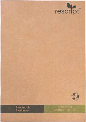 Rescript 100% Recycled A4 Notebook Ruled 160 Pages