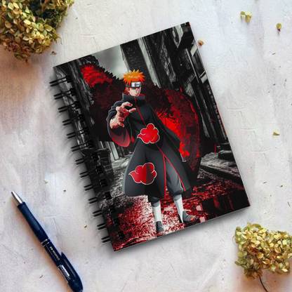 THEME VINTAGE Naruto Anime Nagato Akatsuki Face Designer Notebook A5 Notebook Unruled 160 Pages