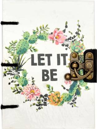 The Vintage Journal Let It Be Print Diary With 100% Recycled Handmade Paper Regular Diary Un-Ruled 144 Pages