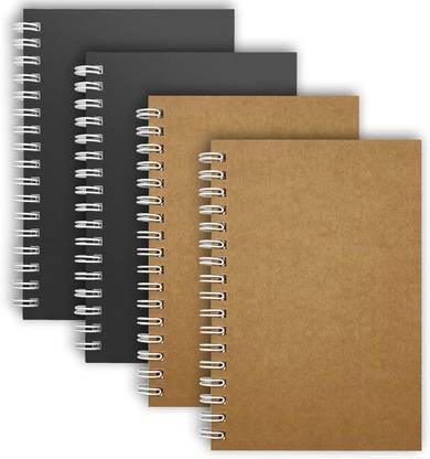 MuiAng Small Spiral Notebooks 4 x 6 Inch - 4 Pack Mini Pocket Memo Note Pads A6 Notebook Blank 120 Pages