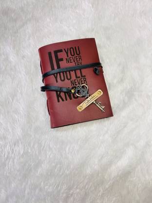 MAKENSTYLECOLLECTION Motivational Quote Printed Leather journal with name printing A5 Journal Unruled 200 Pages