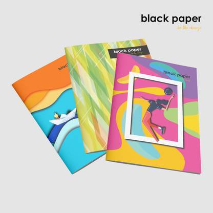JnanaBooksandCo Black Paper Regular Notebook Ruling 160 Pages