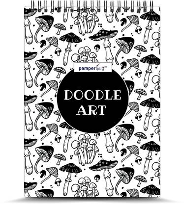 PAMPERBUG Doodlebook - Doodle Art Patterns Coloring Book for Beginners and Adults B5 Journal Wiro 62 Pages