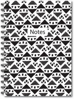 the sfs store Black and white A5 Notebook Ruled 200 Pages