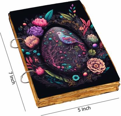 DI-KRAFT Designer UV print wooden diary with vintage paper 5*7 inches A5,100 paper-mk07 A5 Journal Unruled 100 Pages