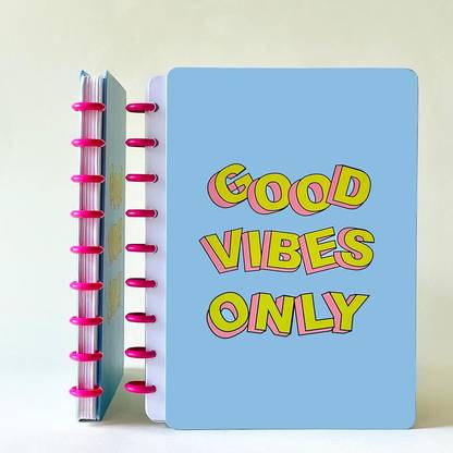 dovetail Discbook Vertical Good Vibes Only B5 Notebook Ruled 70 Pages