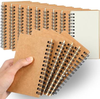 TWONE 18 Pcs Spiral Memo Pads 5'' x 3'' Small Pocket Spiral Journal Notepad Mini Notebook Blank 120 Pages