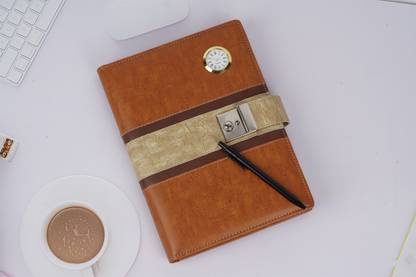 Erminio Palamino "Luxury & Premium" Executive 2024 Folder Diary with Analog Watch & Calculator A4 Planner/Organizer Ruled 365 Pages