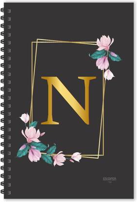 ESCAPER N letter diary (Ruled - A5), N initial Diary, N alphabet Notebook A5 Diary Ruled 160 Pages