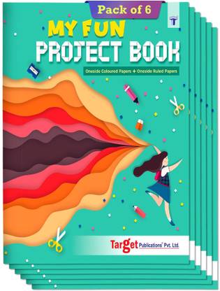 Target Publications My Fun Project Books for Kids | Project Papers for School, College | Set of 6 Regular Notebook 1 Side Ruled & 1 Side Colored Plain Page 32 Pages