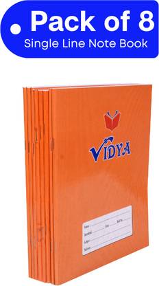vidya Machine Making | Eco Friendly Exclusive Quality Paper |Size 24 x 18 CM | 56GSM Regular Note Book Single Ruler 160 Pages