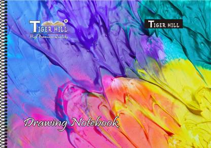 TigerHill SPIRAL DRAWING NOTEBOOK With Certificate (150 GSM) (25 cm × 35 cm) Regular Notebook Plain 96 Pages