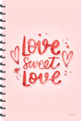 ESCAPER Love Sweet Love Designer (RULED) Diary, Notebook, Notepad A5 Diary Ruling 160 Pages
