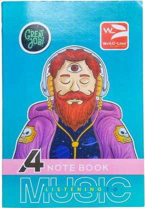writoline MUSIC A4 Note Book SINGLE LINE 132 Pages