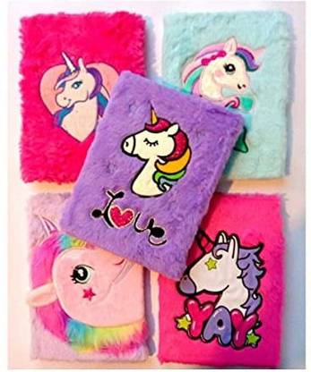 Chiisen Unicorn Soft Feather Notebook Diary with Different Design Set Of 1 Regular Diary DESIGNER 80 Pages