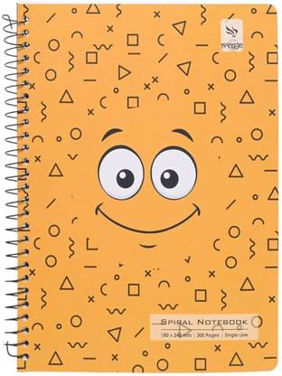 Pragya Spiral Notebook | (18x24 CM) | 600 GSM Paper B5 Notebook Single Line 300 Pages