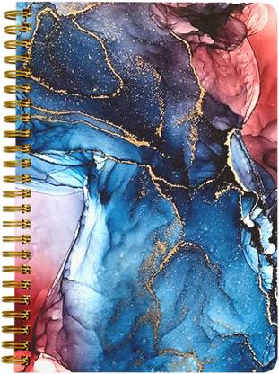 TaffyNotes Abstract Colorful Marble Texture (Gold) A5 Notebook Ruled 120 Pages