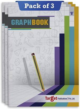 Woodsnipe Graph Paper Books for School | Graph Books A4 Size with Brown Cover | 32 Pages | Graph Sheets with 1 cm Square for Maths | Set of 3 Graph Copy A4 Notebook Ruled 96 Pages