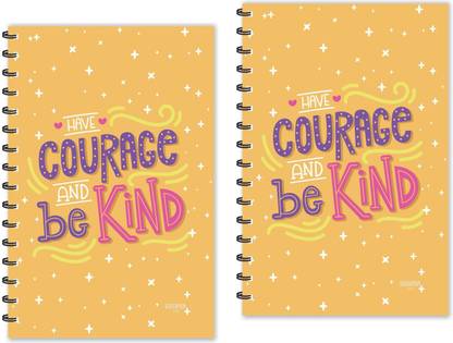 ESCAPER Have Courage & be Kind Motivational Quotes Diaries (Ruled - A5 Size - Pack of 2 Diaries), Quotes on Diaries A5 Diary Ruled 160 Pages