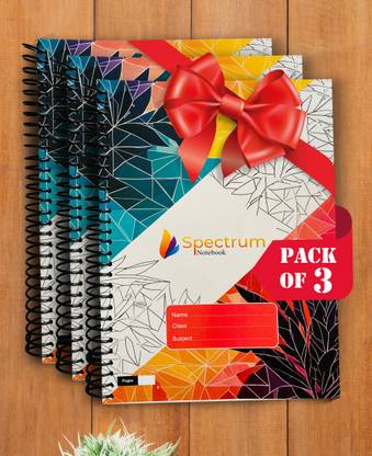 SPECTRUMNOTEBOOK Spiral Notebook A4 Notebook Ruled 140 Pages