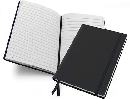 Mipad Livtek India Small Hard Cover Ruled Notebook - Black A5 Notebook Ruled 230 Pages