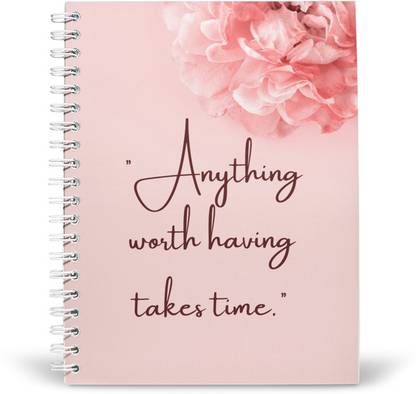 PurpleBees TAKES TIME Quotes Diary A5 | Motivational Quotes Diary A5 Diary Unruled 160 Pages
