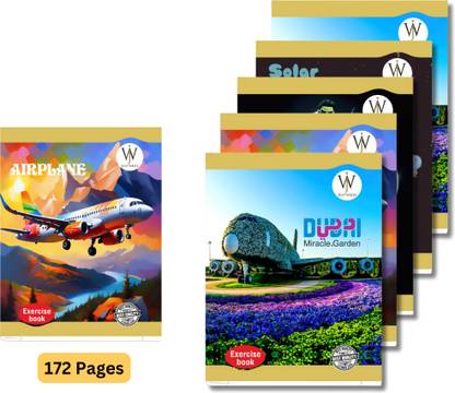 SHINI LIFESTYLE Just Write Notebook, Regular Notebook, Single Line Writing Copy, Set of 5 Regular Notebook YES 172 Pages