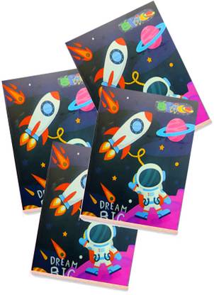 Neel 4-PCS Space astronaut Theme A5 Notebook pocket diary for Personal Notebook Diary A5 Diary Office and School Use A5 Size-14 cm x 10.5 cm Diary Notepad,Fancy Diary for Kids 50 Pages