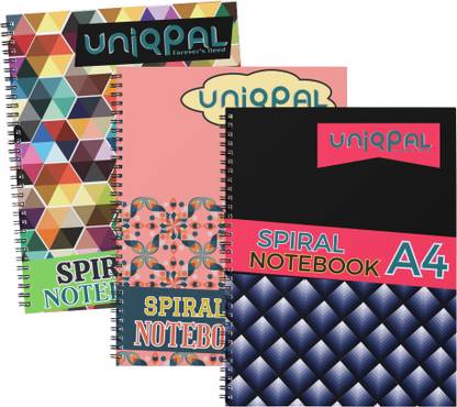 UNIQPAL Set of 3 A4 Notebook RULED /LINE 200 Pages
