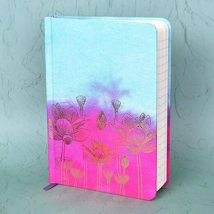 Memorys 7x5 Ribbon Bookmark Notebook With Gold Foil Rounded Corners Size (127mmX178mm) Regular Diary Ruled 240 Pages