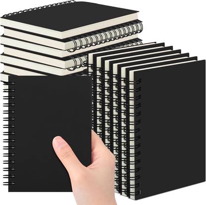 Qilery 18 Pack A6 Spiral Blank Notebooks Small Travel Writing Journals A6 Notebook Blank 100 Pages