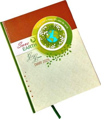 Excel Go Green Month Cut Executive Diary Planner Sunday Half page Regular Diary 2025 (Cover Color may be Different) Ruled 340 Pages