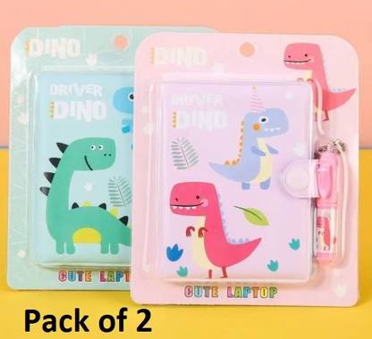 Daizen's Dinosaur Small Pocket Diary with Small Pen for Kids A7 Gift Set Yes 60 Pages
