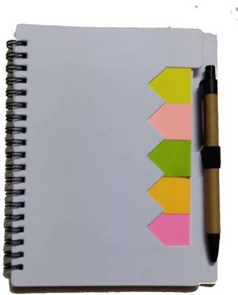 Greeshma Memo Note Pad in Diary Style with Sticky Notes A5 Notebook Single 70 Pages