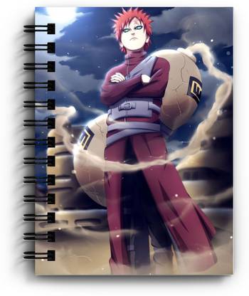 THEME VINTAGE Gaara Naruto Anime Gaara Of The Sand Designer Notebook A5 Notebook Unruled 160 Pages