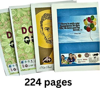 Pearl trading company Register with beautiful slogans A4 Notebook Ruled 224 Pages