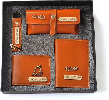Unerya Studio Leather Unisex Customized Passport Holder and Men's Wallet with Key Chain, Gifts A6 Diary 365 Pages