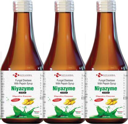 niyamba Niyazyme Digestive Enzyme syrup for better digestion with Diastase & Pepsin Pineapple Drink