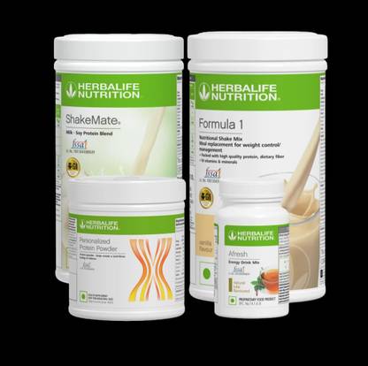 Herbalife Nutrition FORMULA 1 SHAKE VANILA-PROTEIN POWDER 200GM,AFRESH TULSI AND SHAKEMATE COMBO VANILA, TULSI Powder