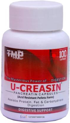 U-CREASIN Pancreatin Capsules | Protein, Fat & Carb Support | Acid Resistant Technology No Flavor Capsules