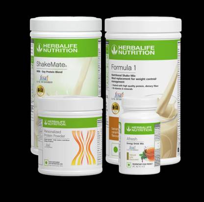 Herbalife Nutrition FORMULA 1 SHAKE BANANA-PROTEIN POWDER 200GM,AFRESH TULSI AND SHAKEMATE COMBO BANANA, TULSI Powder