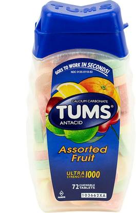 Tums Antacid, Assorted Fruit, Ultra Strength Assorted Fruit Tablet