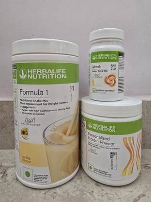 HERBALIFE WEIGHT LOSS COMBO F-1 VANILLA SHAKE,PROTEIN 200GM,AFRESH LEMON (VANILLA ,LEMON) Powder