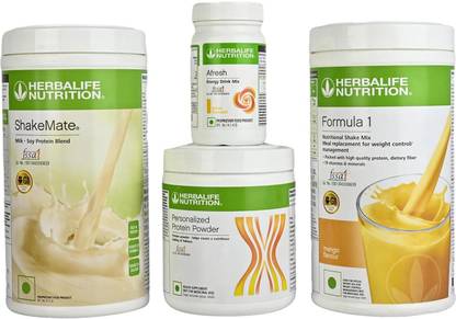 HERBALIFE Mango Shake , Personalized Protein Powder 200g, Afresh Lemon 50g & ShakeMate LEMON, MANGO Powder