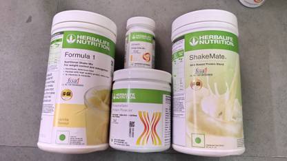 HERBALIFE FORMULA1 SHAKE VANILA ,PROTEIN 200GM GINGER AFRESH AND SHAKEMATE POWDER COMBO VANILA, GINGER Powder